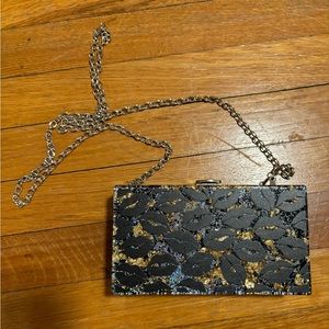 Nordstrom hard clutch/shoulder bag with chain